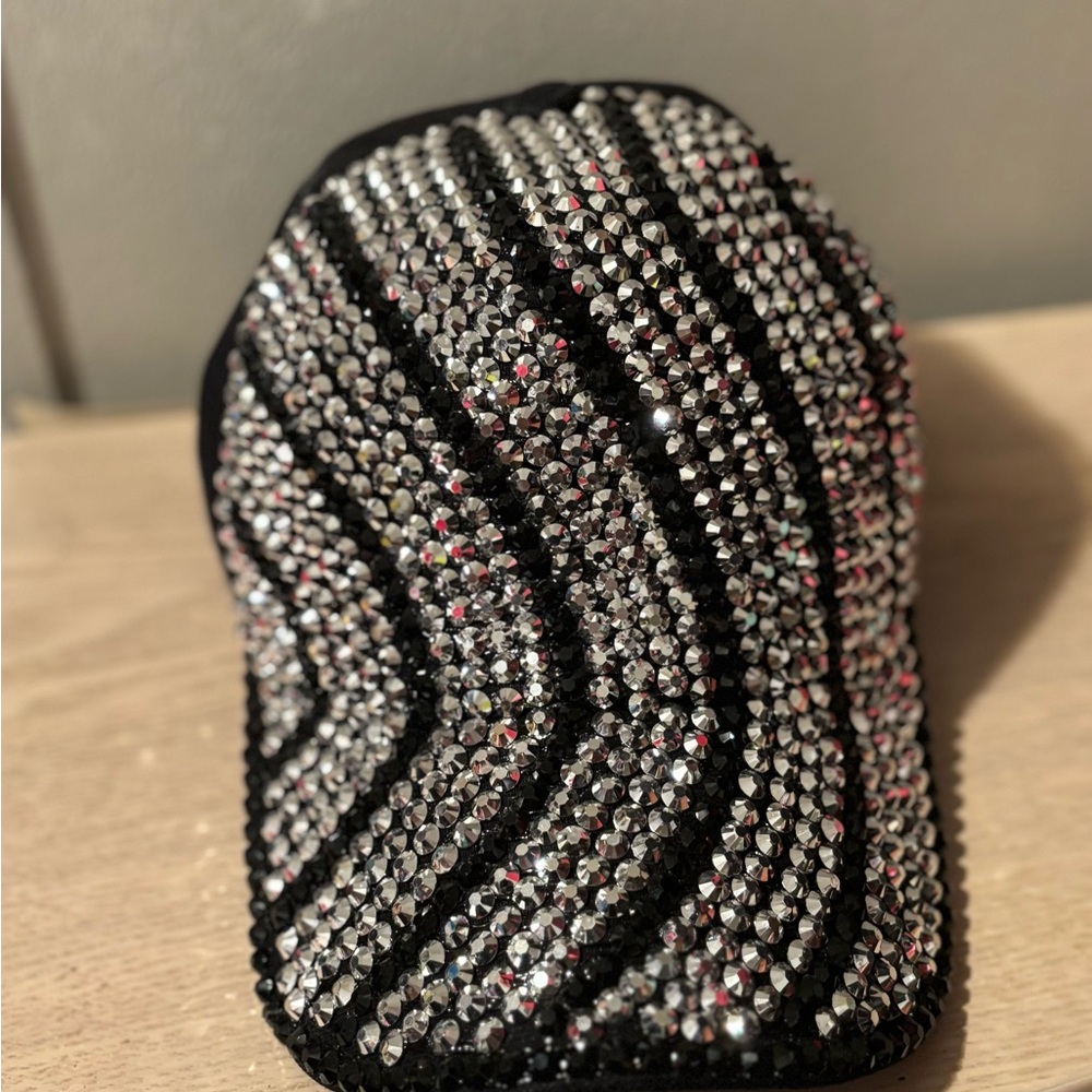 New Crystal Embellished Black Cap